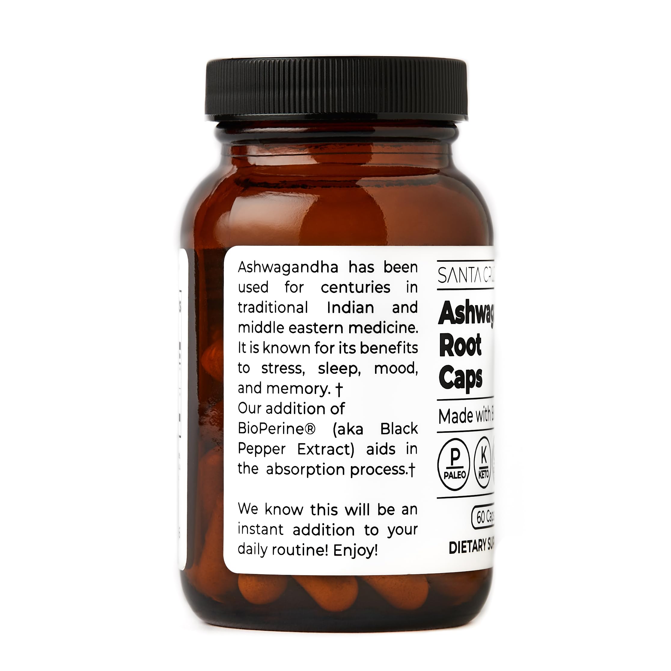 Santa Cruz Paleo open capsule revealing plant-based contents and clean formula