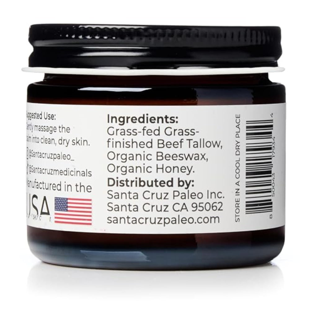 Santa Cruz Paleo with raw grass fed tallow visually linking natural lipids benefit