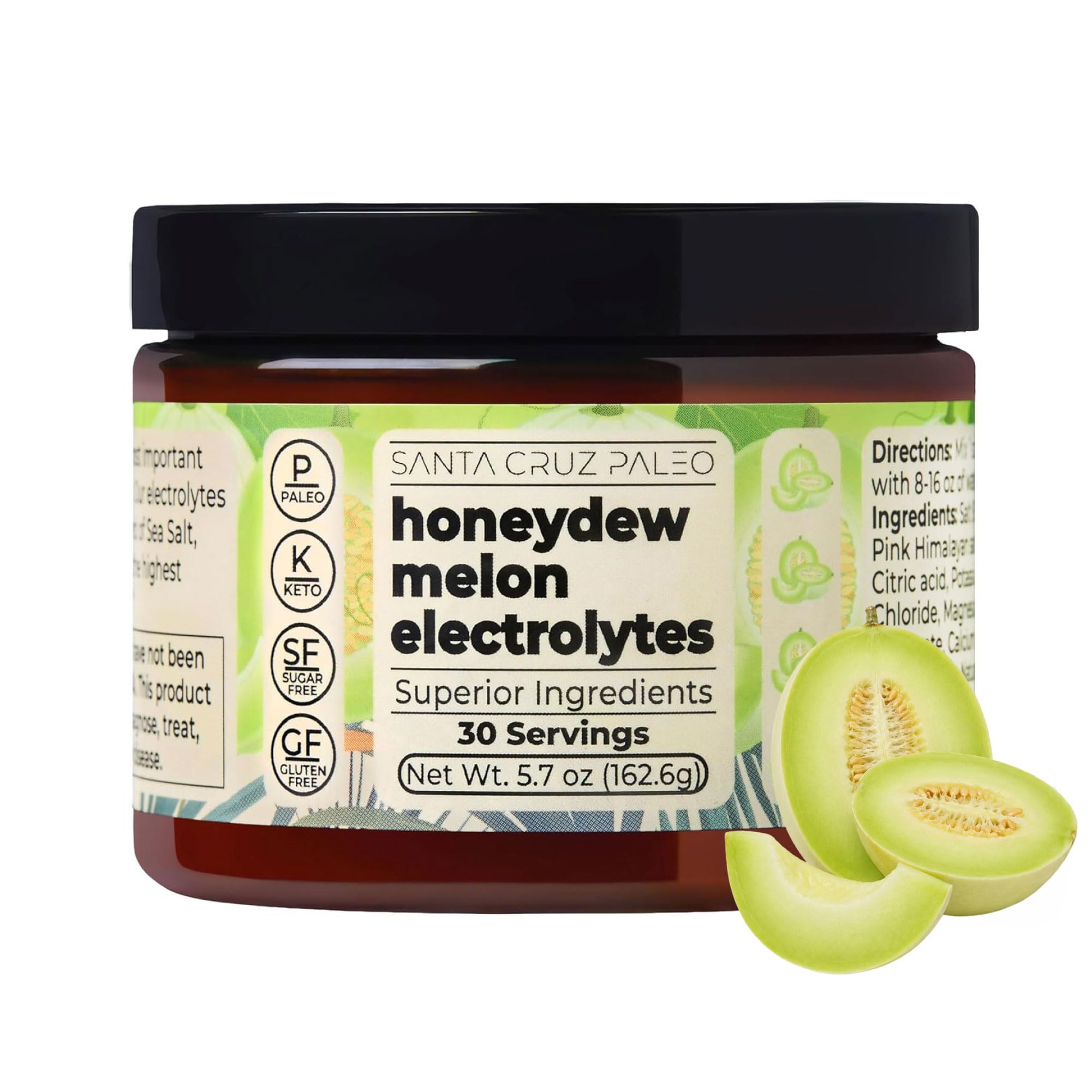 Santa Cruz Paleo front packaging showing honeydew flavor and clean ingredients