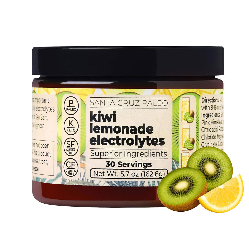 Santa Cruz Paleo front packaging showing kiwi lemonade flavor and benefits