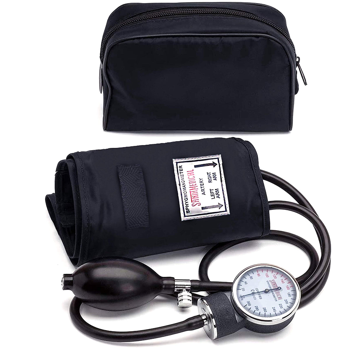 Santamedical front dial showing high-contrast face and clear readings for easy monitoring