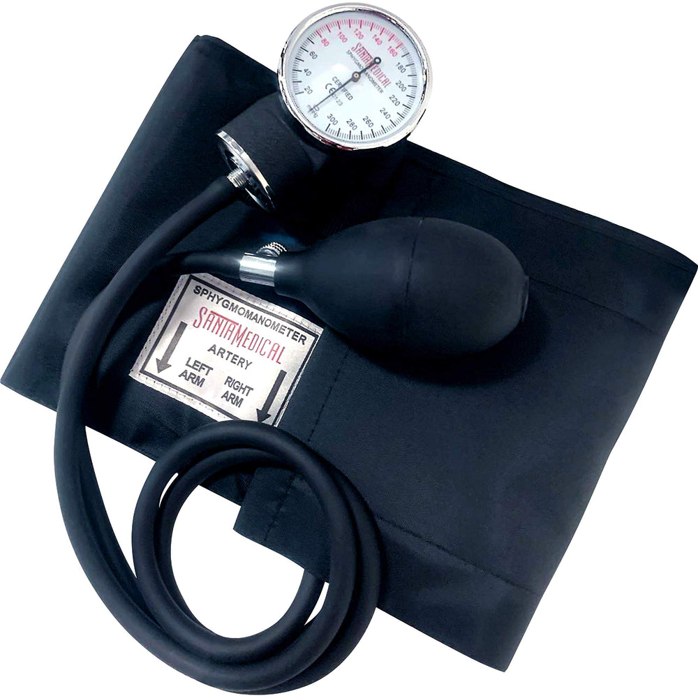 Santamedical scale comparison with ruler indicating compact, portable size advantage