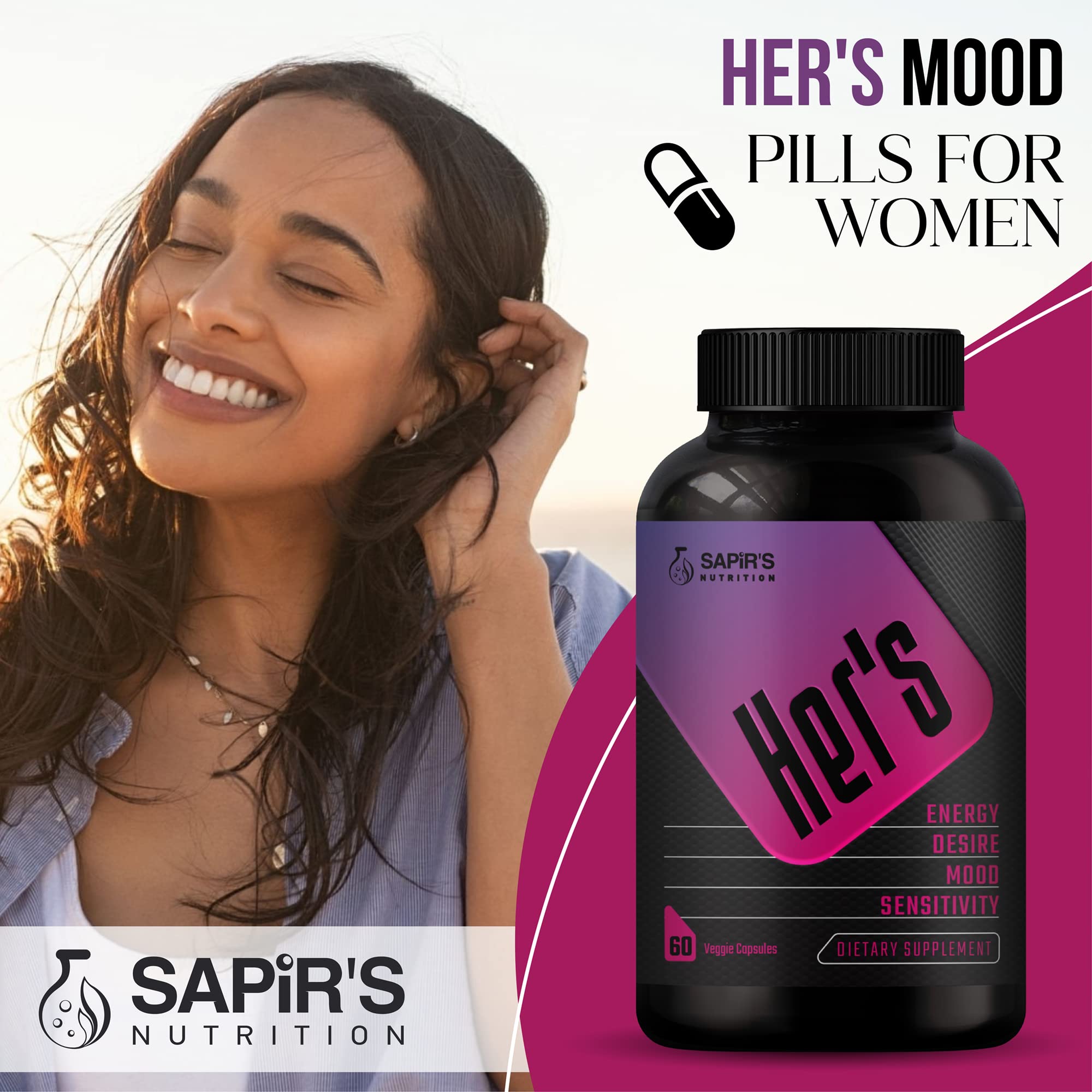 Sapir's Nutrition bottle in hand to show size and easy daily use