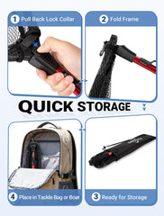 SARDVISA extended telescoping handle offering adjustable reach for landing fish