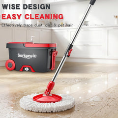 Sarkunpio microfiber head close-up showing absorbent fibers for quick dirt pickup