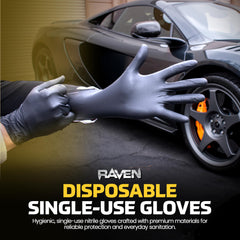 SAS Raven glove next to wrench to show 7 mil thickness and puncture resistance