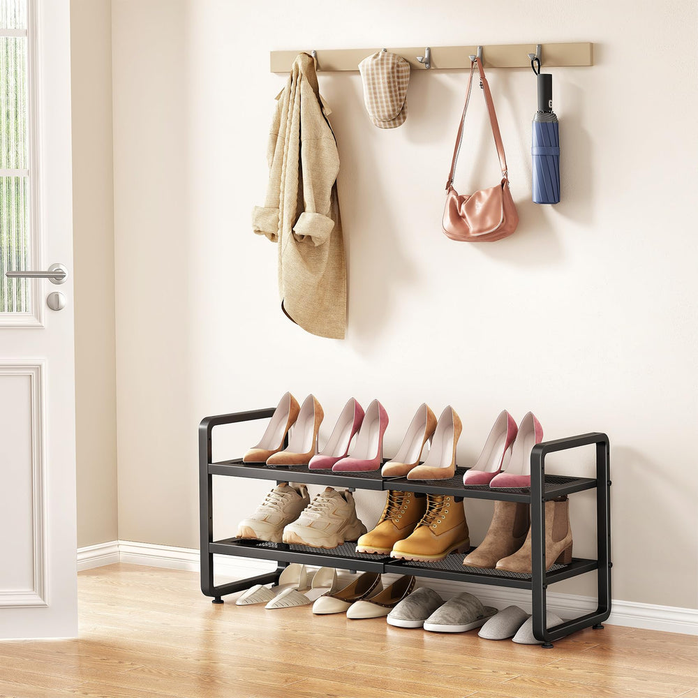 SAYZH close-up mesh shelf detail preventing heel snags and supporting shoes evenly