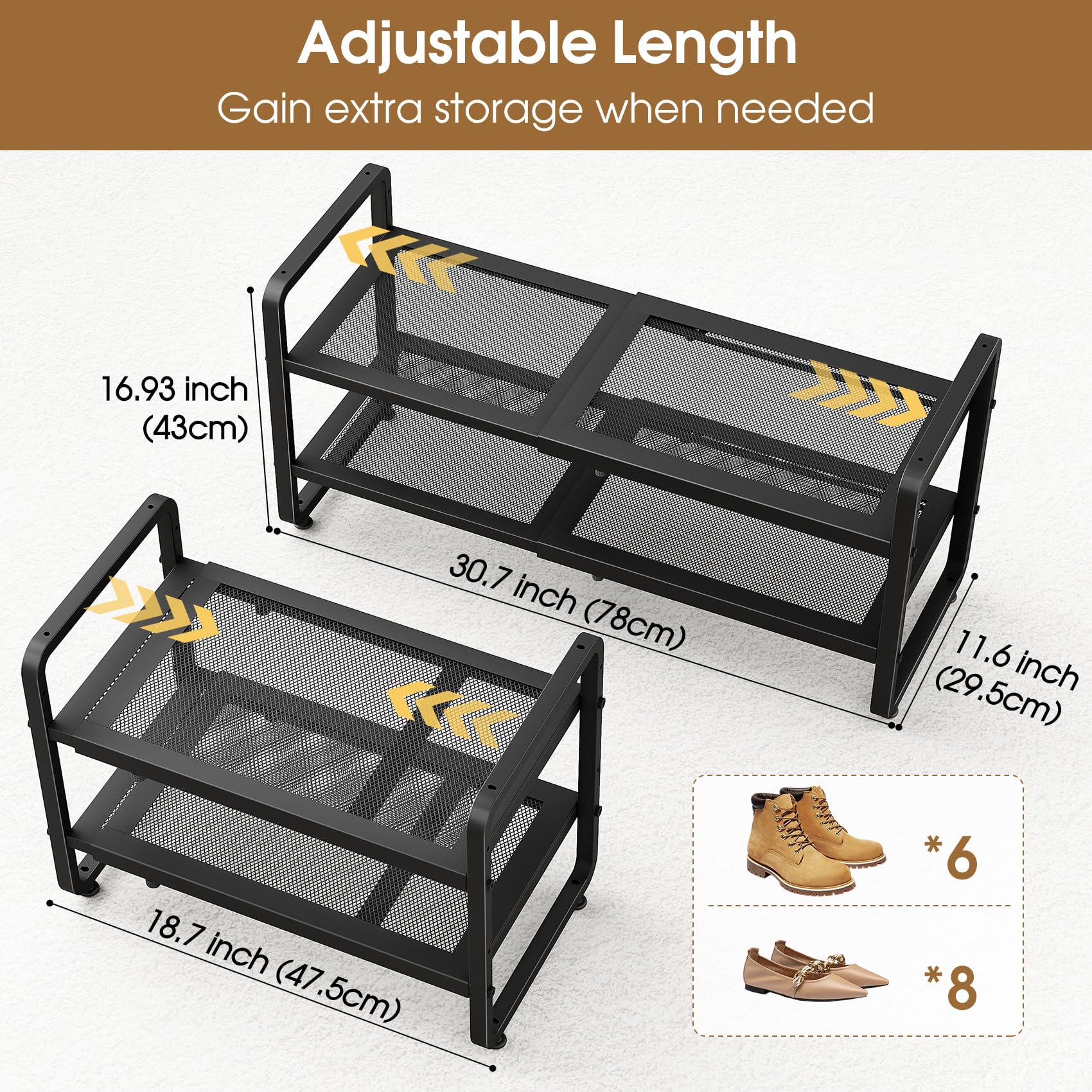SAYZH stackable two units vertical adding extra storage without expanding footprint