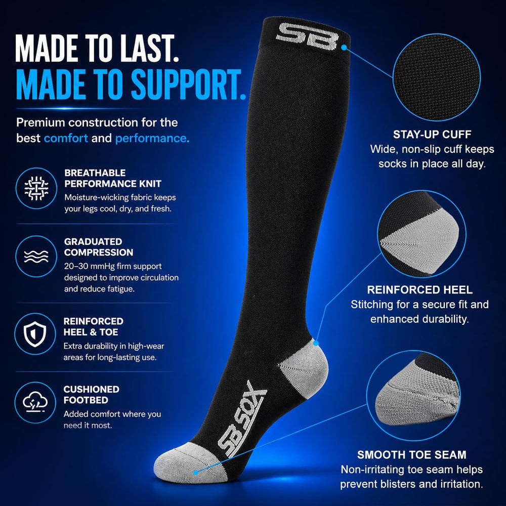 SB SOX pair folded to show length and everyday support