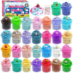 SBRBANNC butter slime cups front view showing colorful ready-to-play set