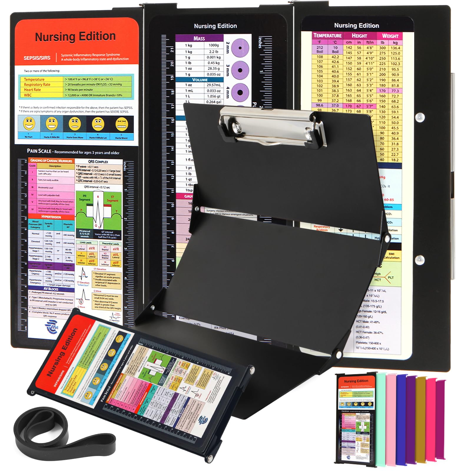 SC Printing World front view of black foldable clipboard showing professional look and portability