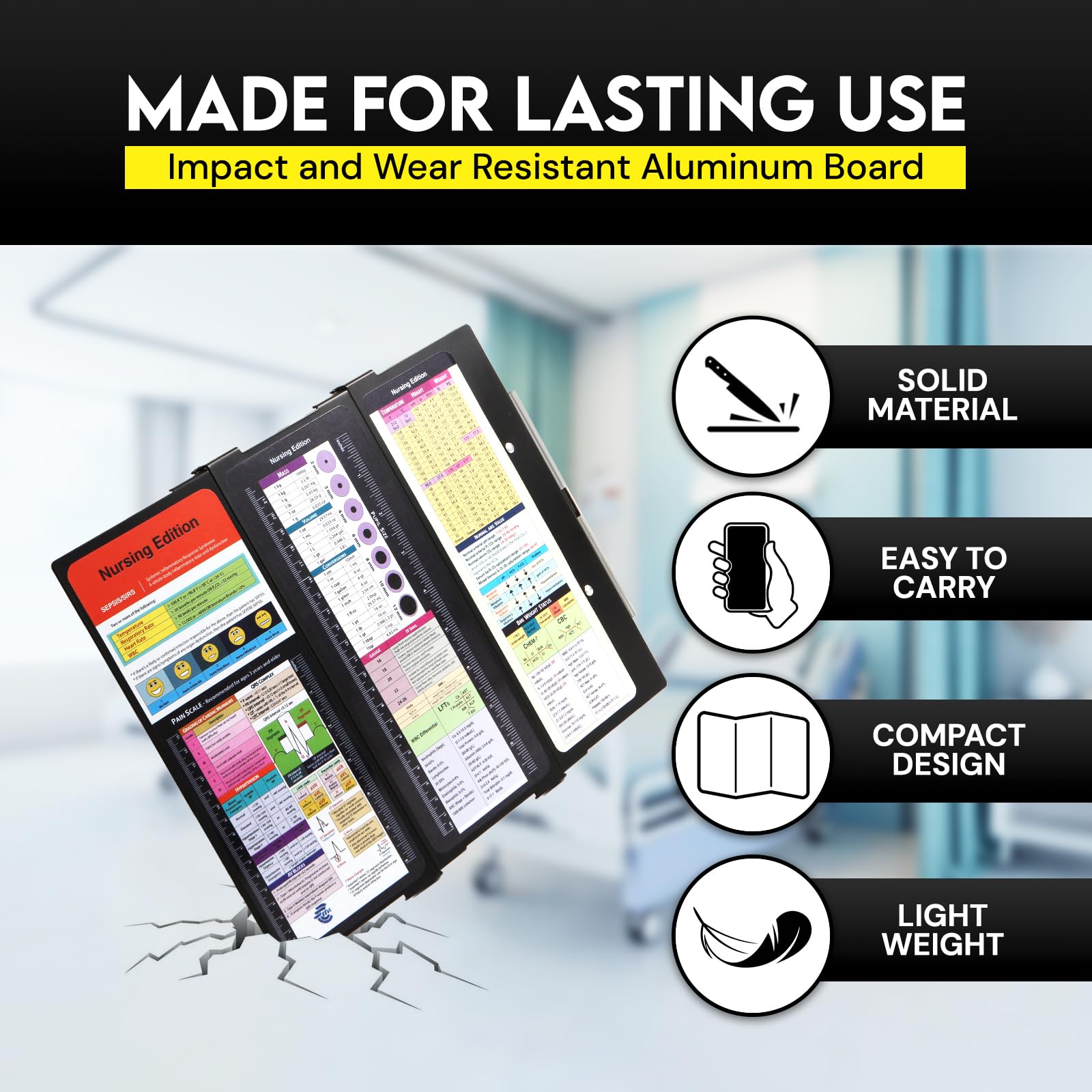 SC Printing World open clipboard showing sturdy writing surface for quick charting benefit