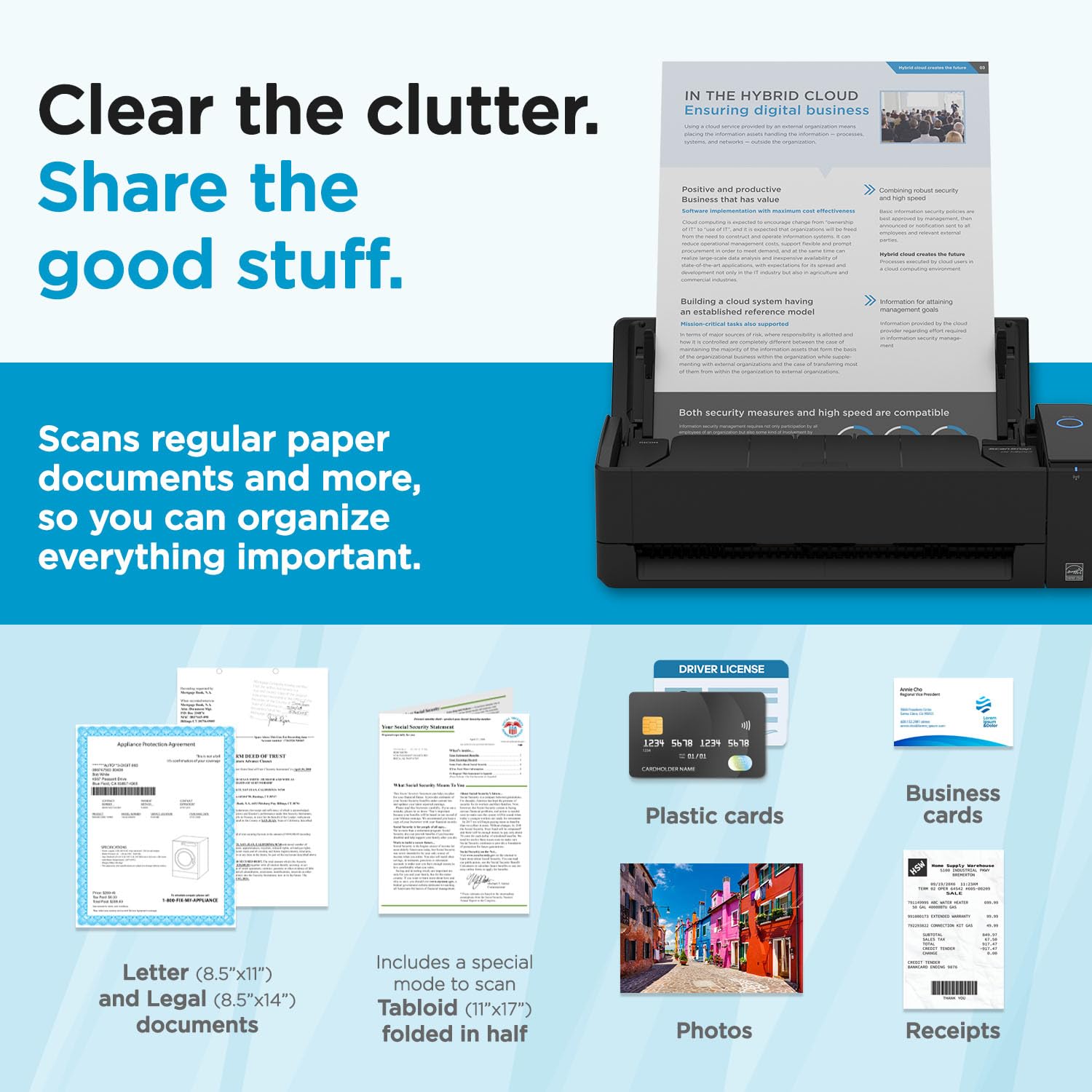 ScanSnap iX1300 control buttons close-up showing one-touch start convenience