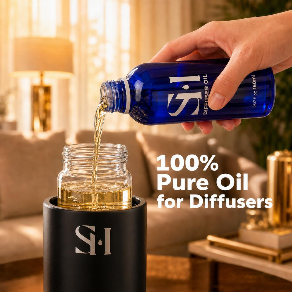 SCENTHORIZON oil drop texture highlighting concentrated formula benefit