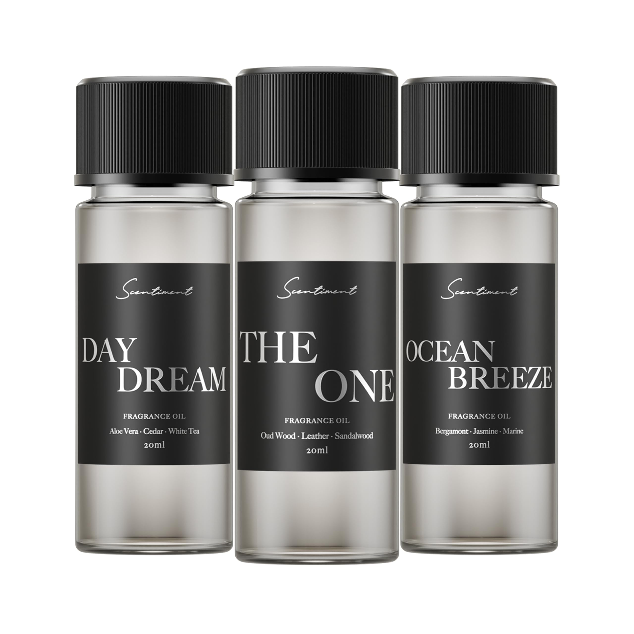 Scentiment front packaging showing three travel-size bottles and premium presentation for gifting