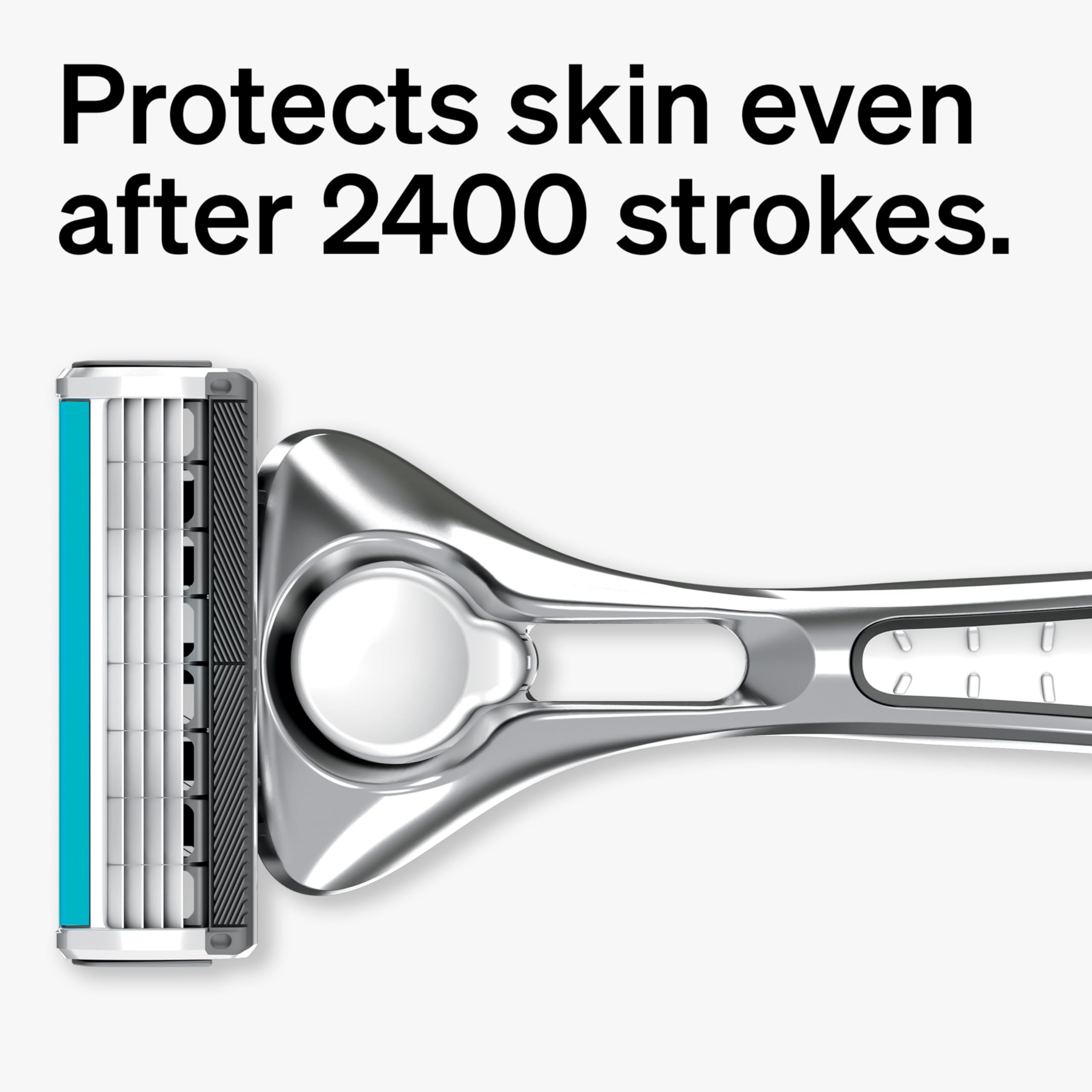 Schick Quattro Titanium four titanium-coated blades detail for close cut
