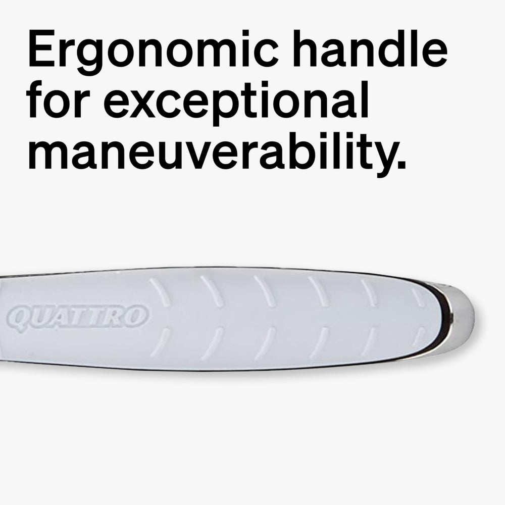 Schick Quattro Titanium razor in use shaving jawline for precise styling
