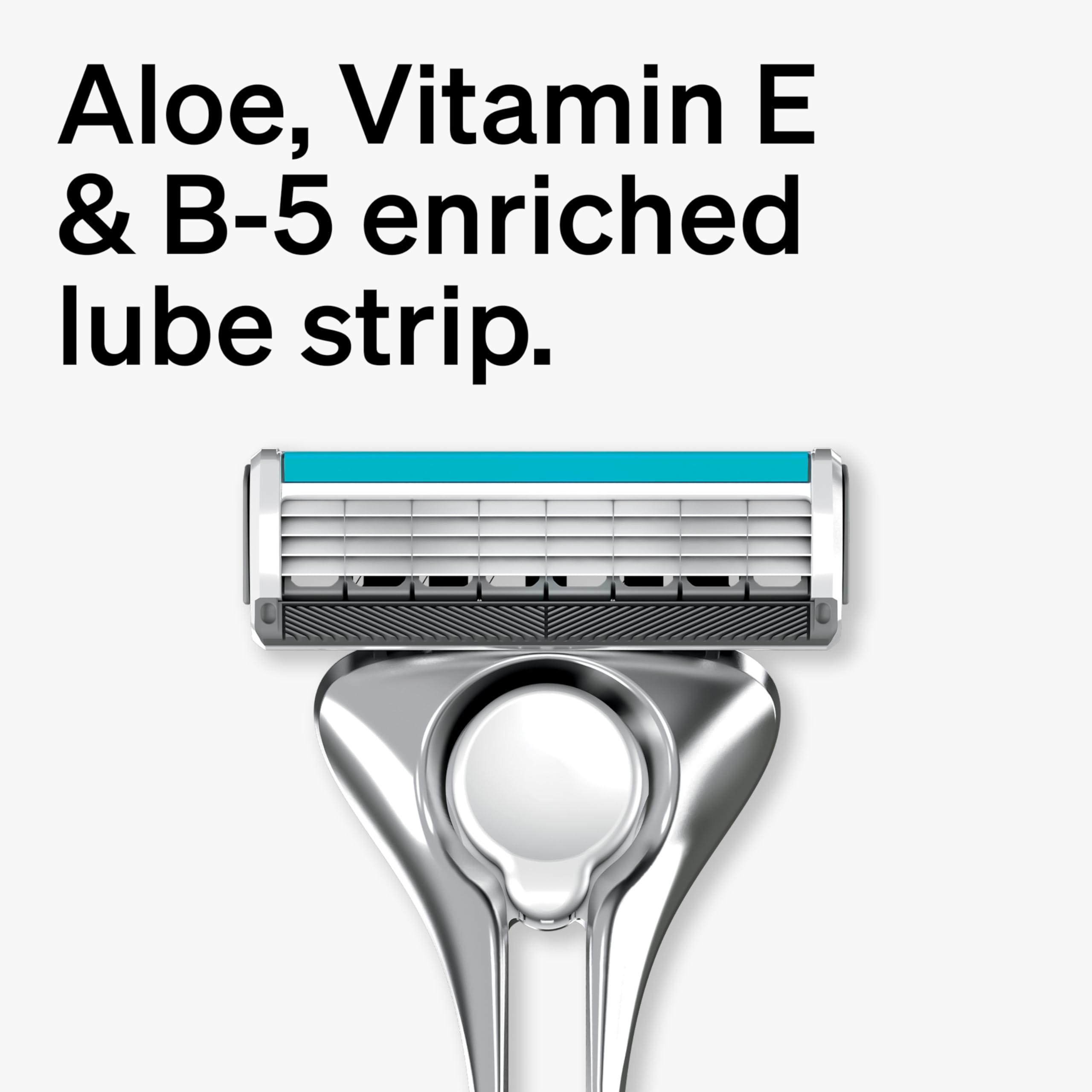 Schick Quattro Titanium lubricating strip close view for smoother glide
