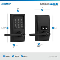 Schlage Encode matte black profile emphasizing sleek modern look