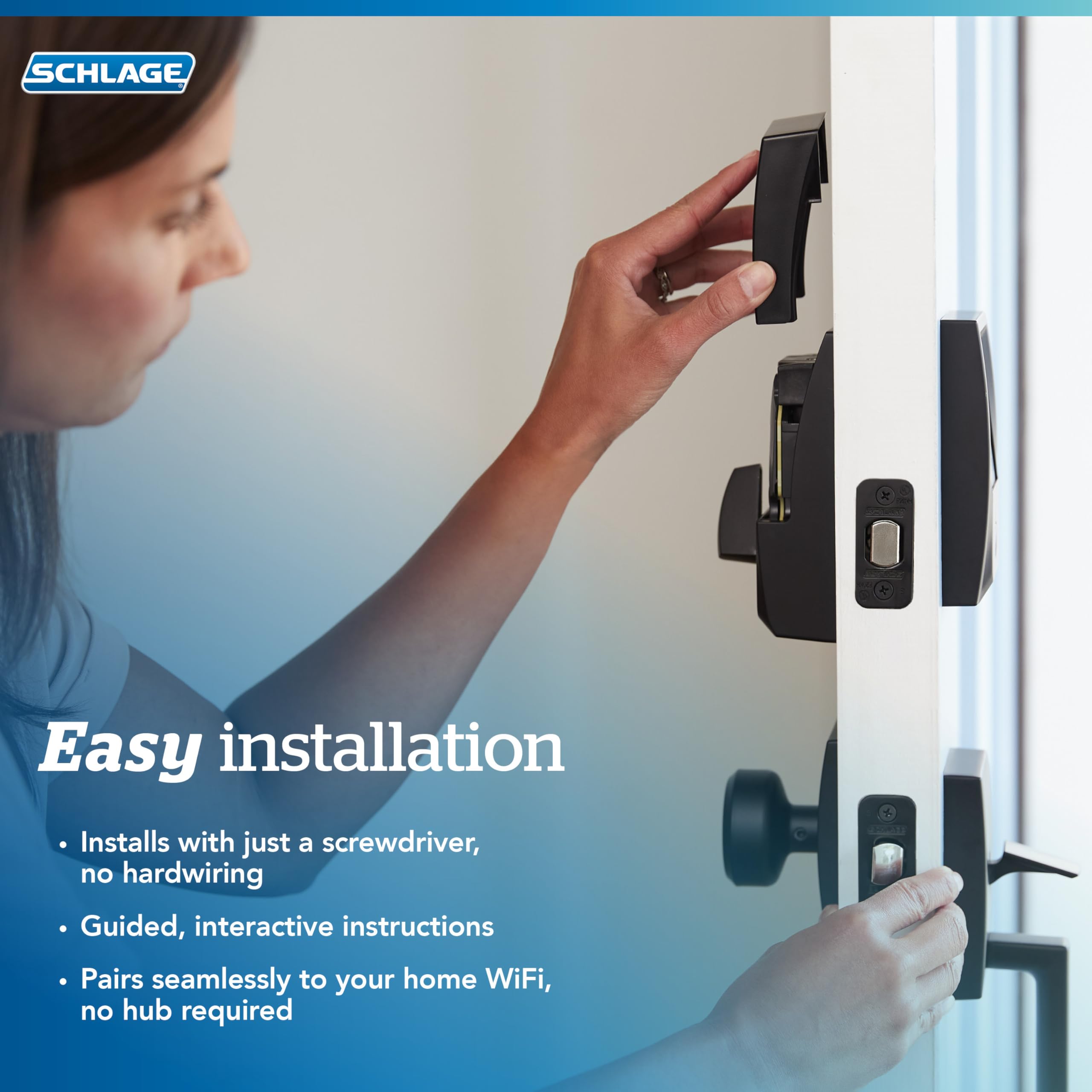 Schlage Encode with Alexa device demonstrating hands-free voice control convenience benefit