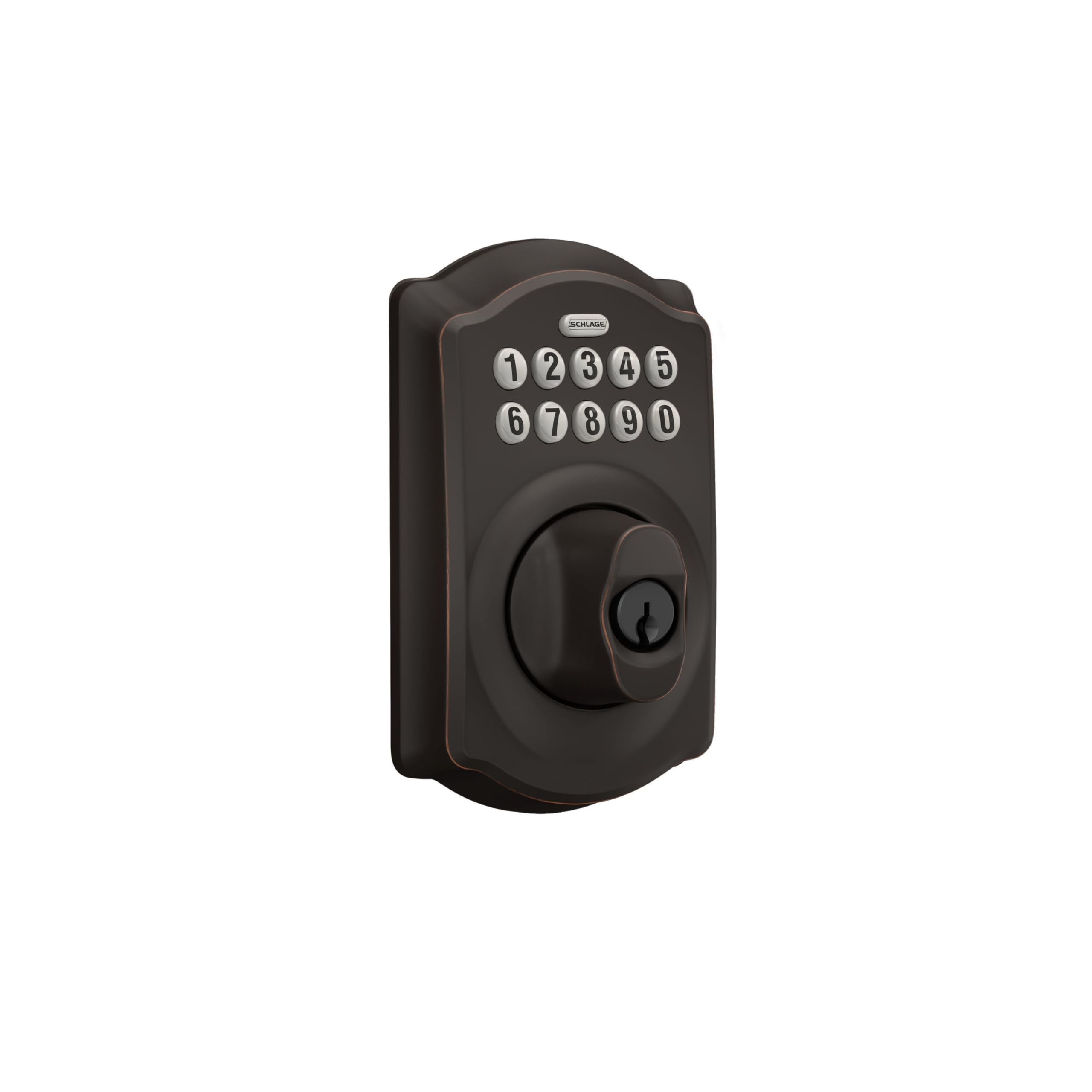 Schlage illuminated silicone keypad closeup for clear nighttime access