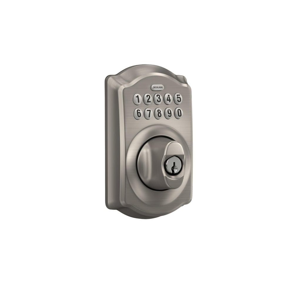 SCHLAGE keypad close-up with silicone buttons and backlight for easy nighttime use