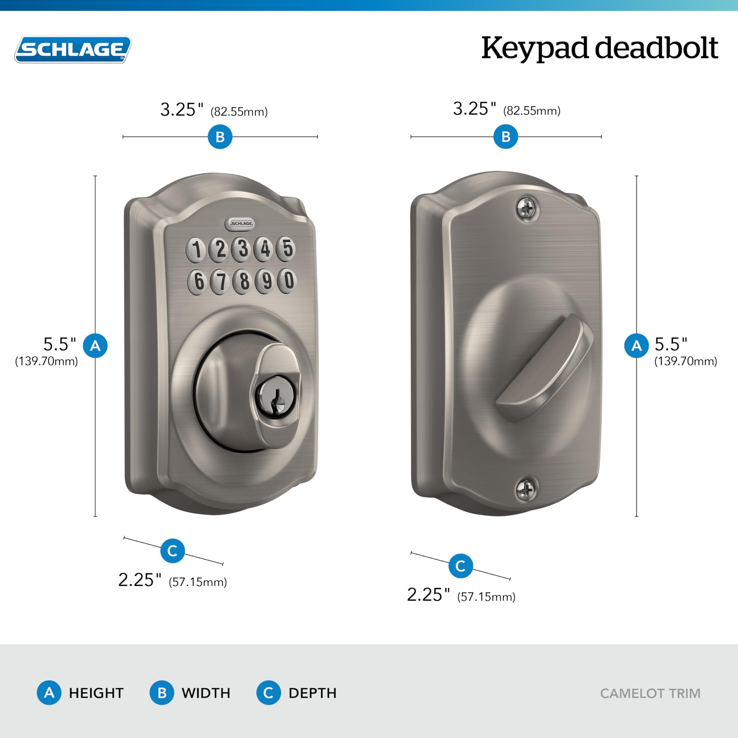 SCHLAGE inside thumbturn and escutcheon detail offering quick manual locking benefit