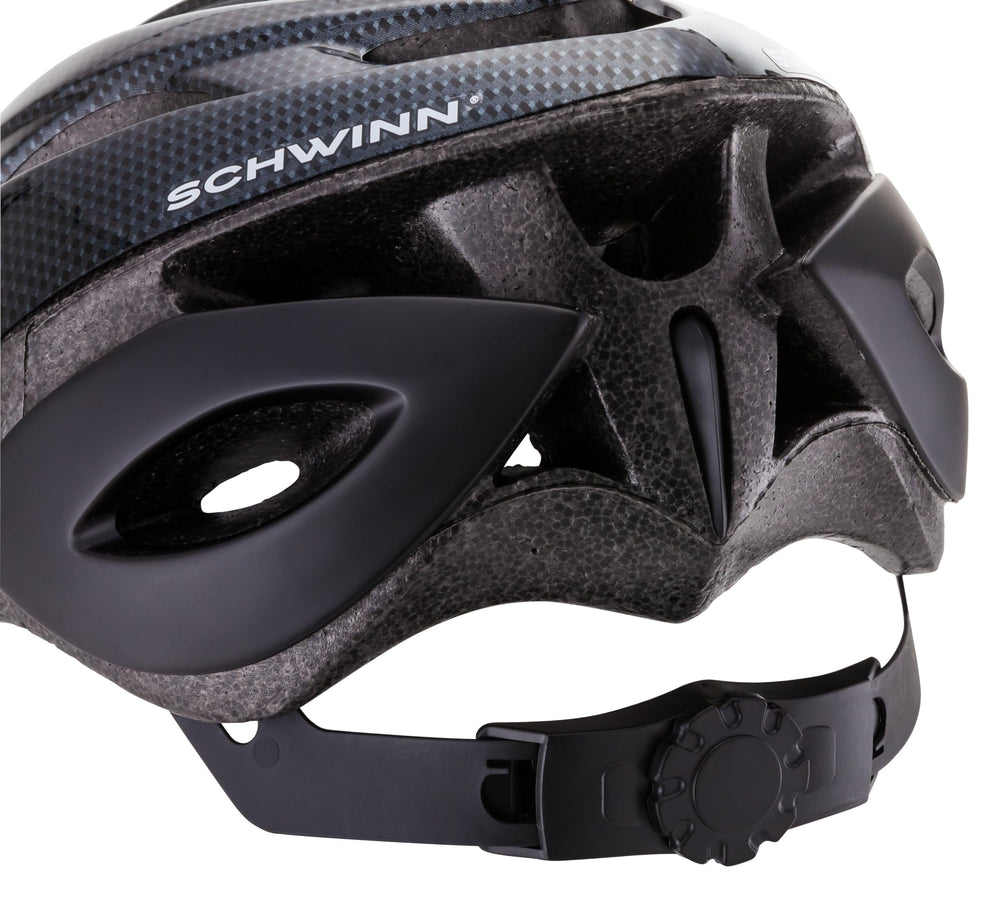 Schwinn Thrasher on model head demonstrating correct 58–62 cm fit