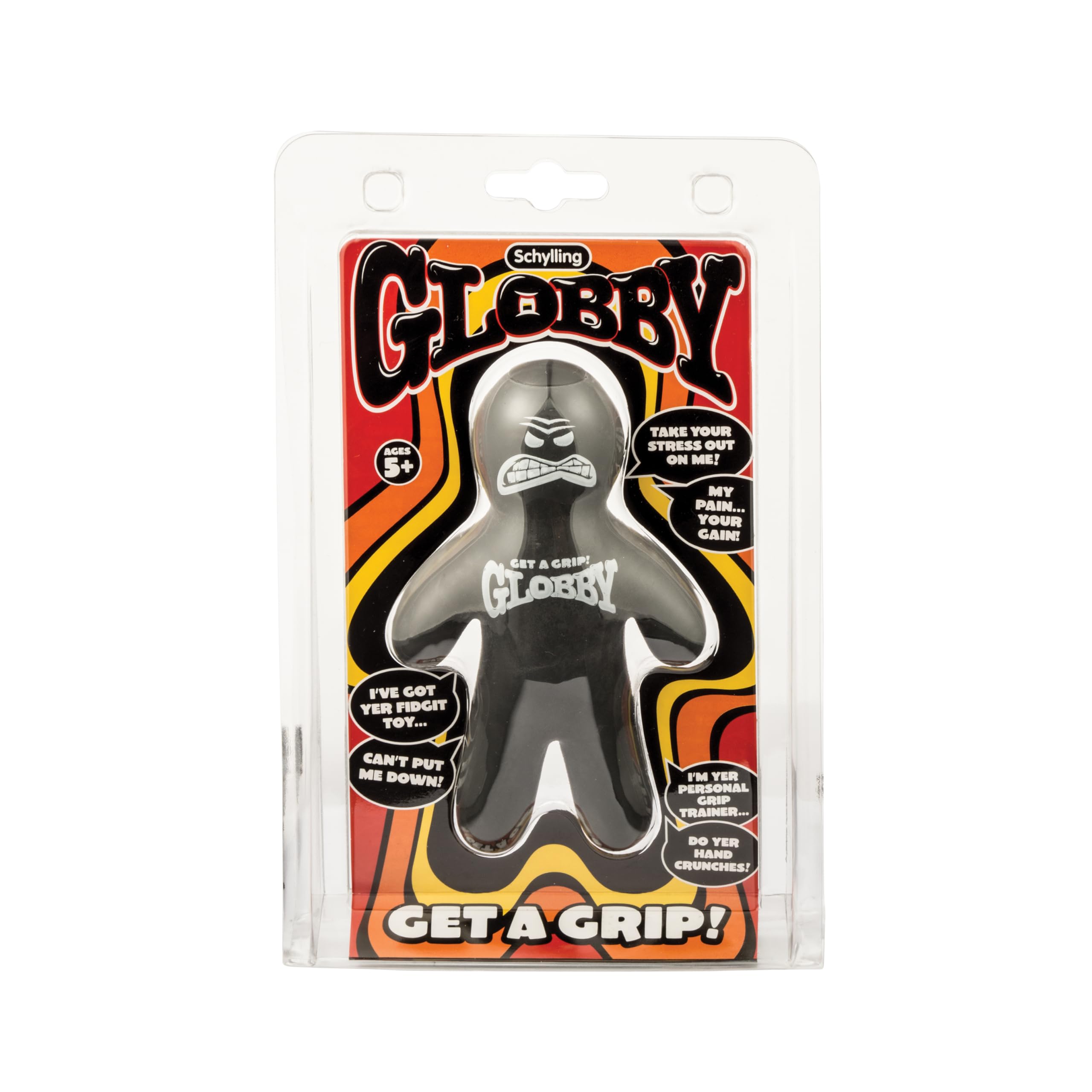 Schylling Globby front view showing full figure and easy-grip shape for stress relief