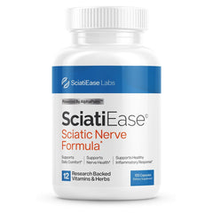 SciatiEase front packaging showing bottle and label for clear product ID and trust
