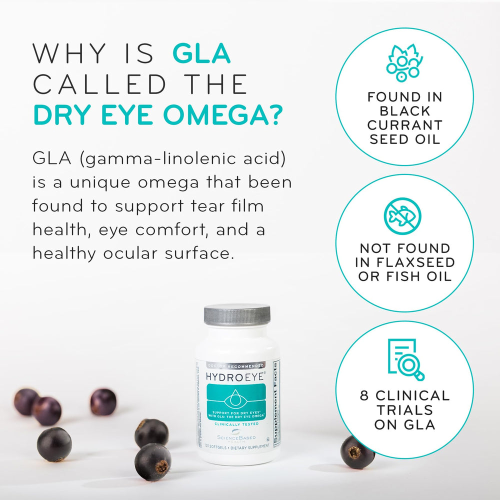 ScienceBased Health HydroEye black currant seed oil ingredient emphasizing GLA