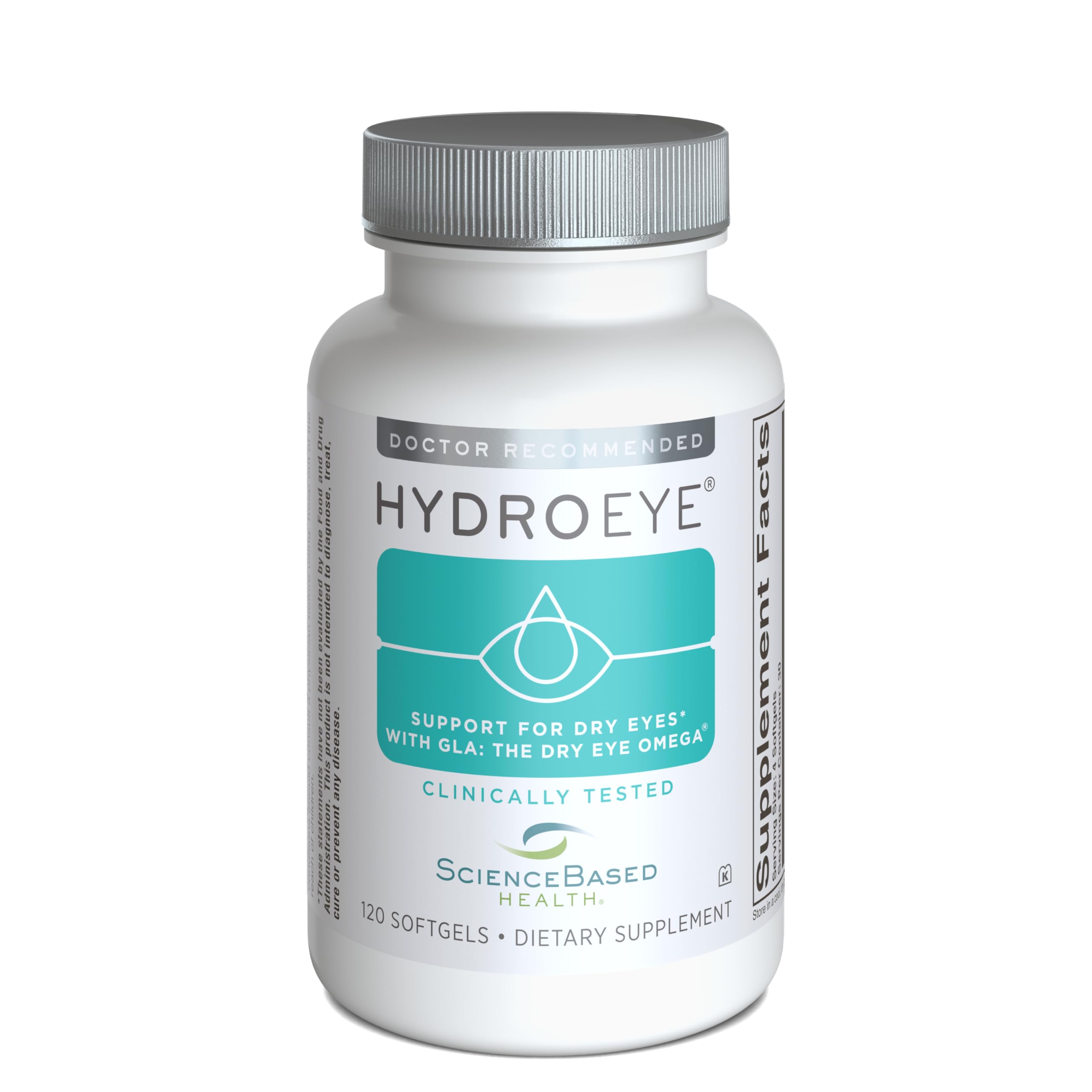 ScienceBased Health HydroEye front bottle view showing supplement benefits