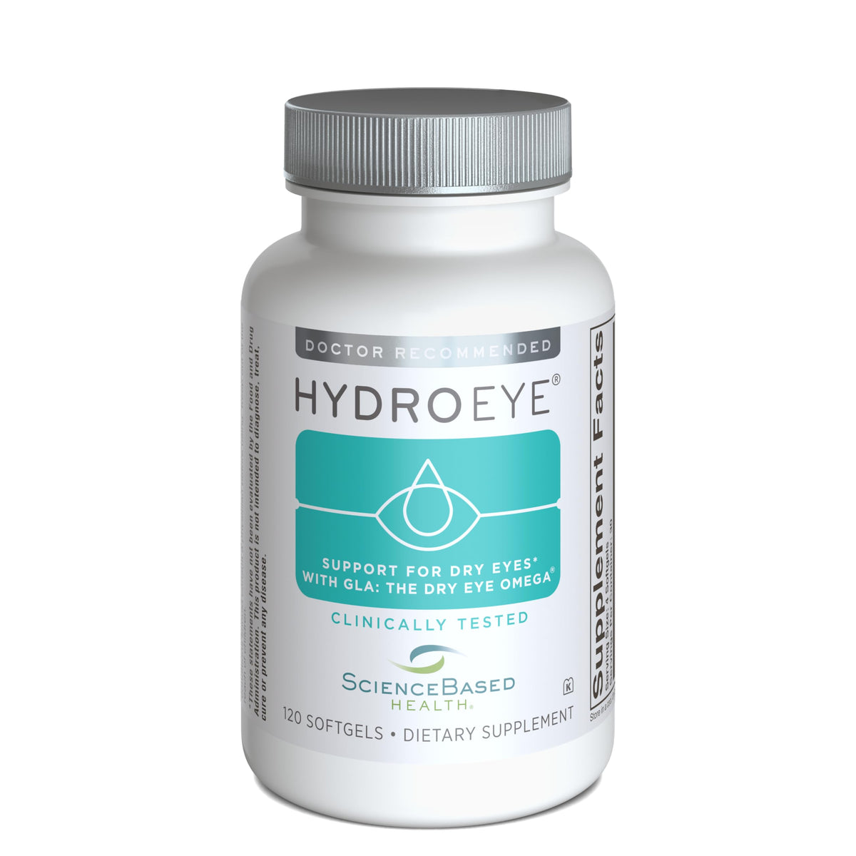 ScienceBased Health HydroEye front bottle view showing supplement benefits