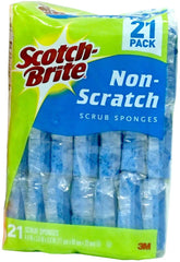 Scotch-Brite front packaging showing 21 individually wrapped sponges for hygienic storage