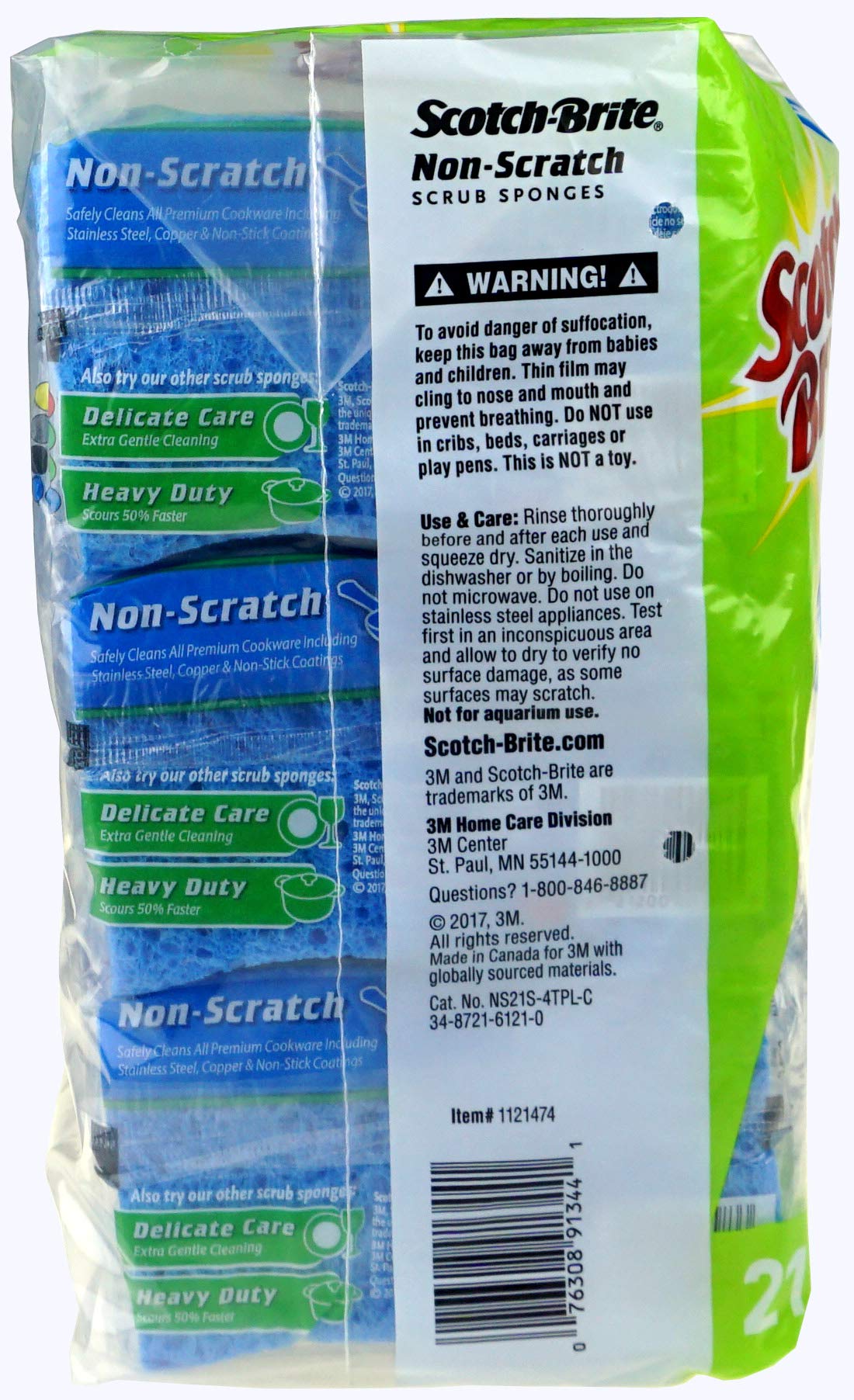 Scotch-Brite close-up of non-scratch scrub texture illustrating gentle cleaning power