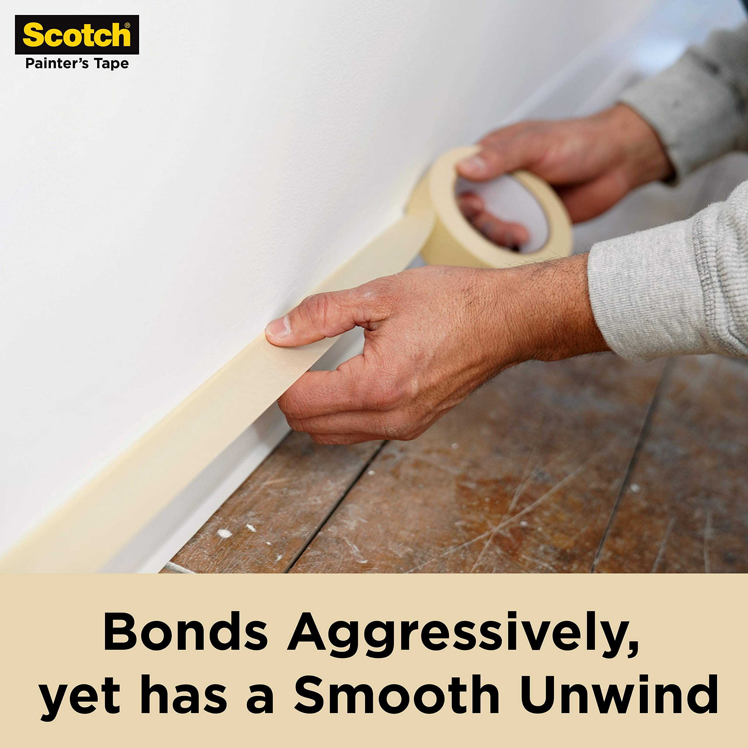 Scotch contractor tape adhered to carpet edge showing secure temporary hold