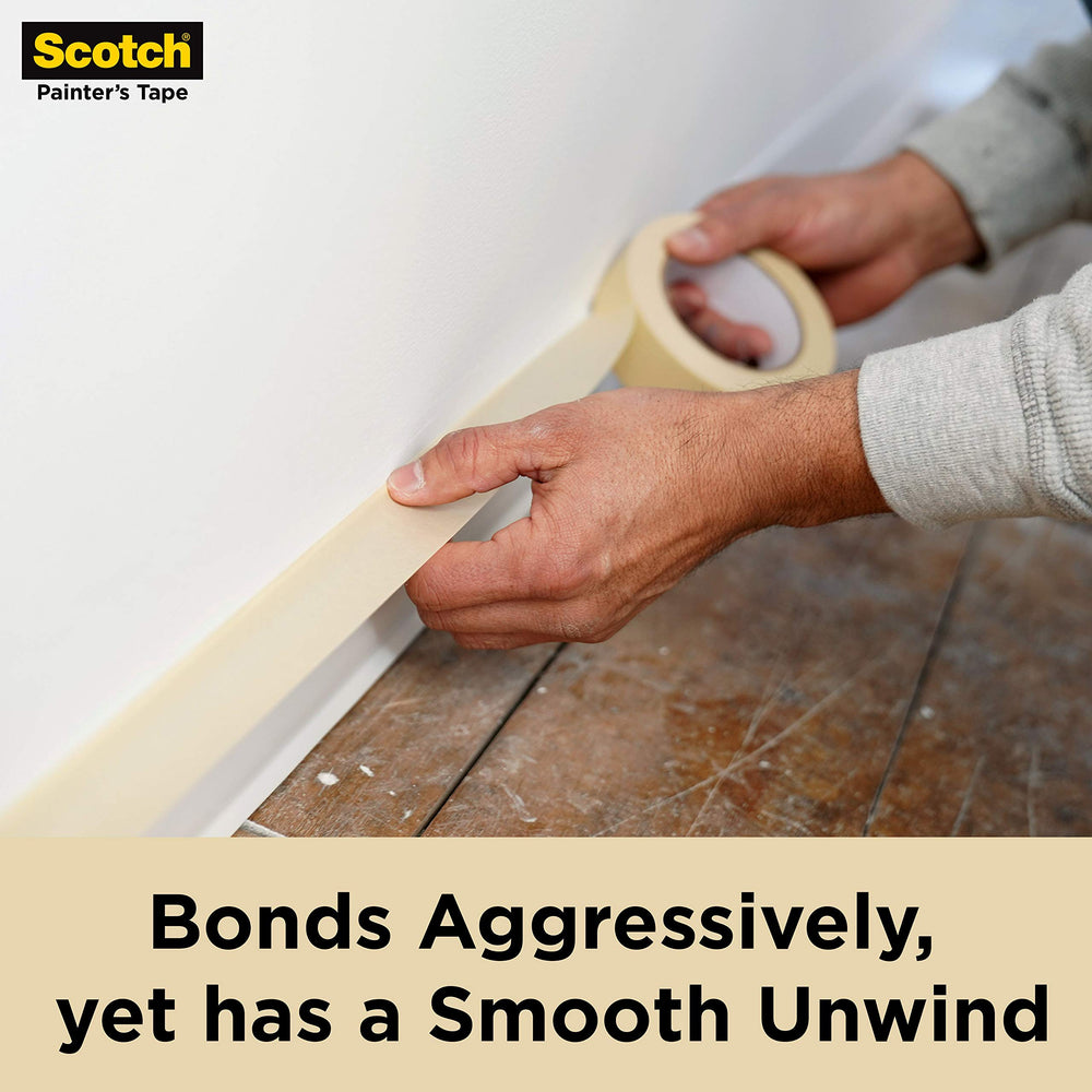 Scotch contractor tape adhered to carpet edge showing secure temporary hold