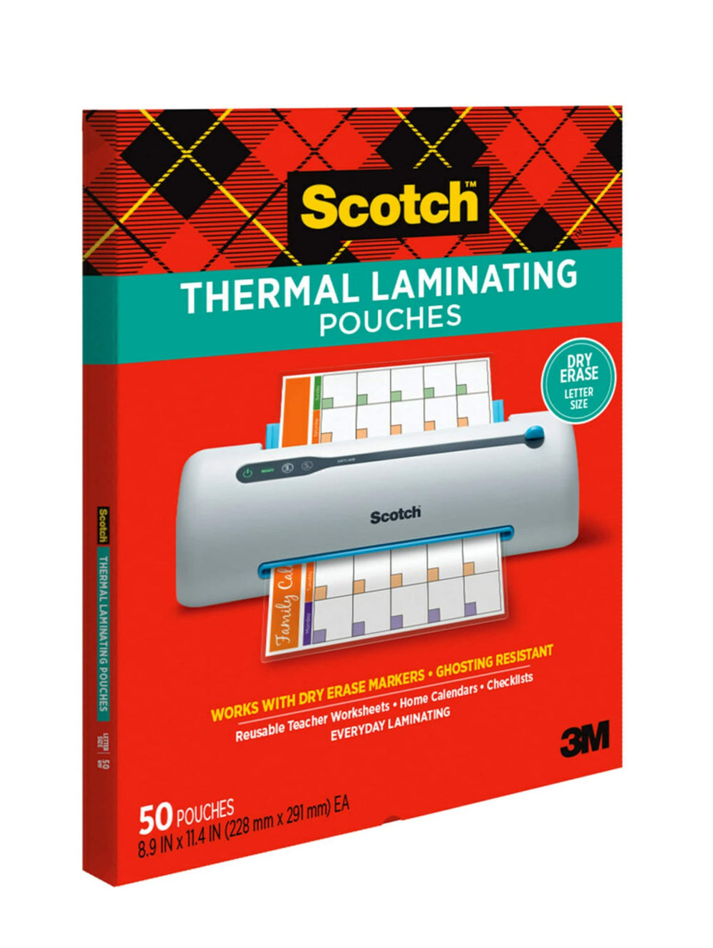 Scotch laminated checklist on table for reusable planning