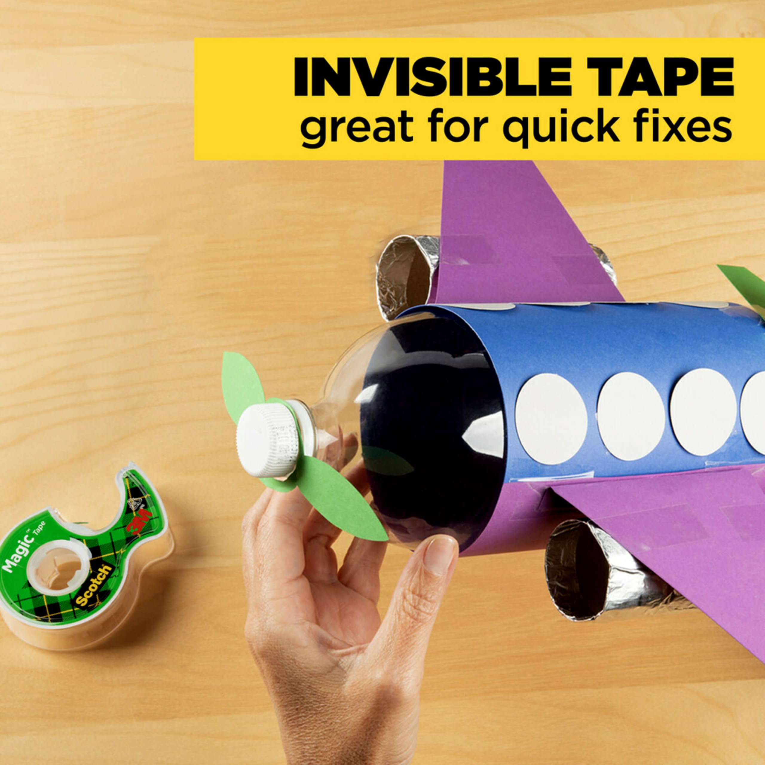 Scotch Magic tape on a classroom desk used for student projects and crafts