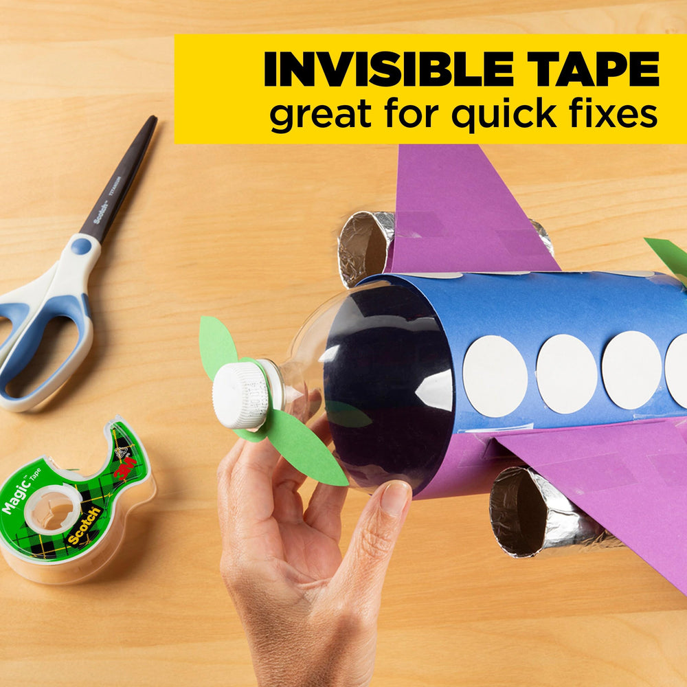 Stacked bulk 24-roll Scotch Magic Tape pack showing value and long-lasting supply
