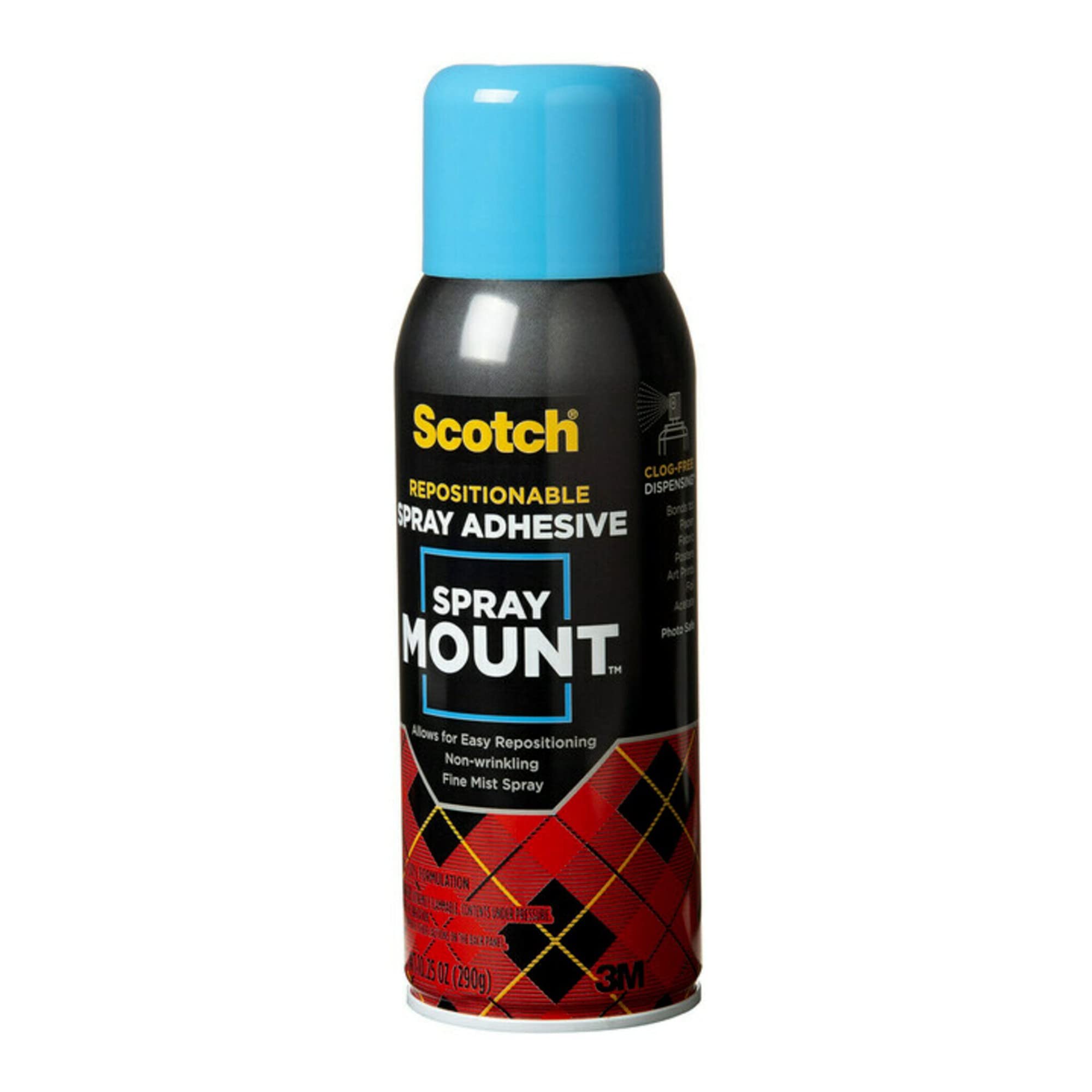 Scotch spray mount aerosol mist spraying for even coverage