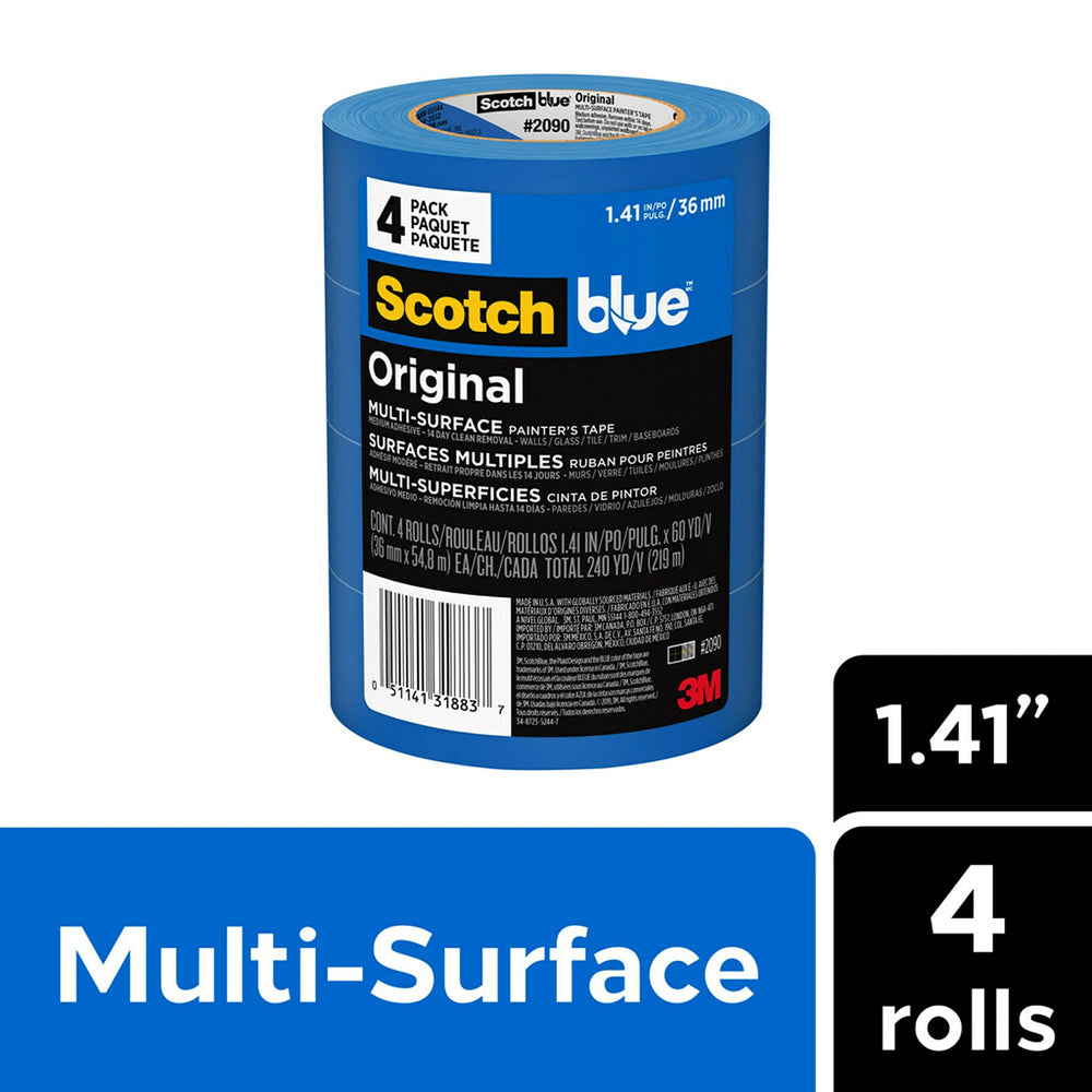 ScotchBlue tape edge close-up showing crisp adhesion for clean paint lines