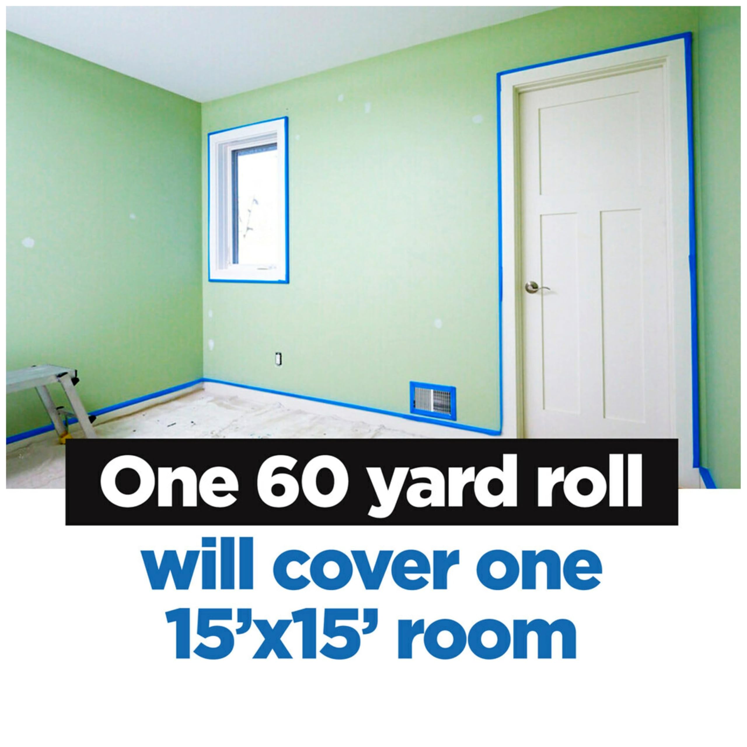ScotchBlue applied along baseboard during painting to ensure clean paint separation