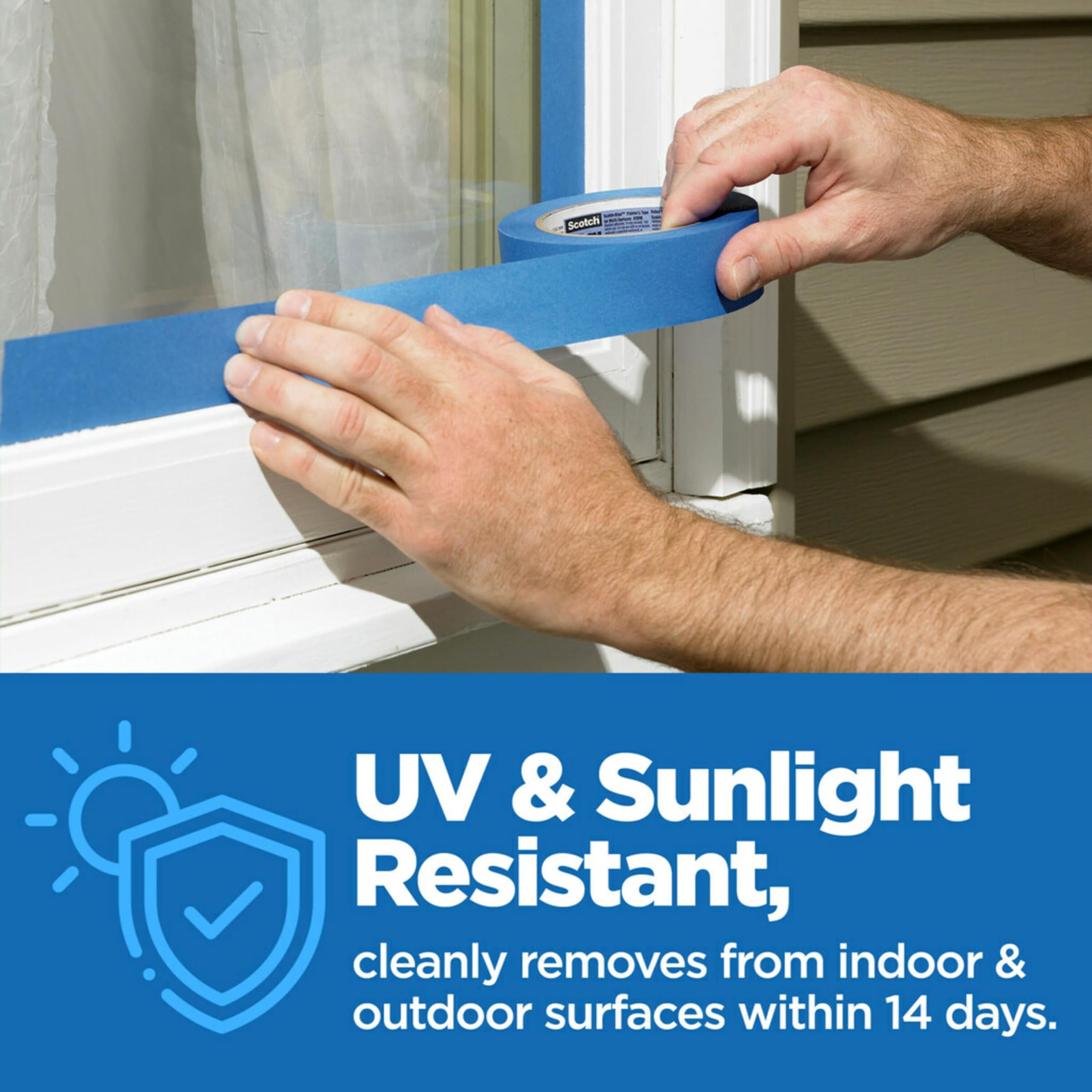 scotchblue used on exterior shutter showing UV resistance benefit outdoor-ready performance
