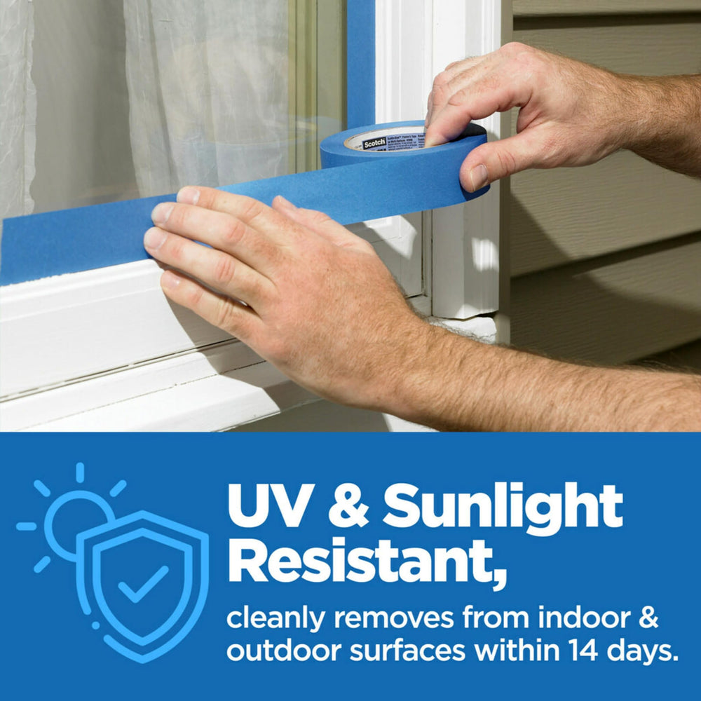 scotchblue used on exterior shutter showing UV resistance benefit outdoor-ready performance