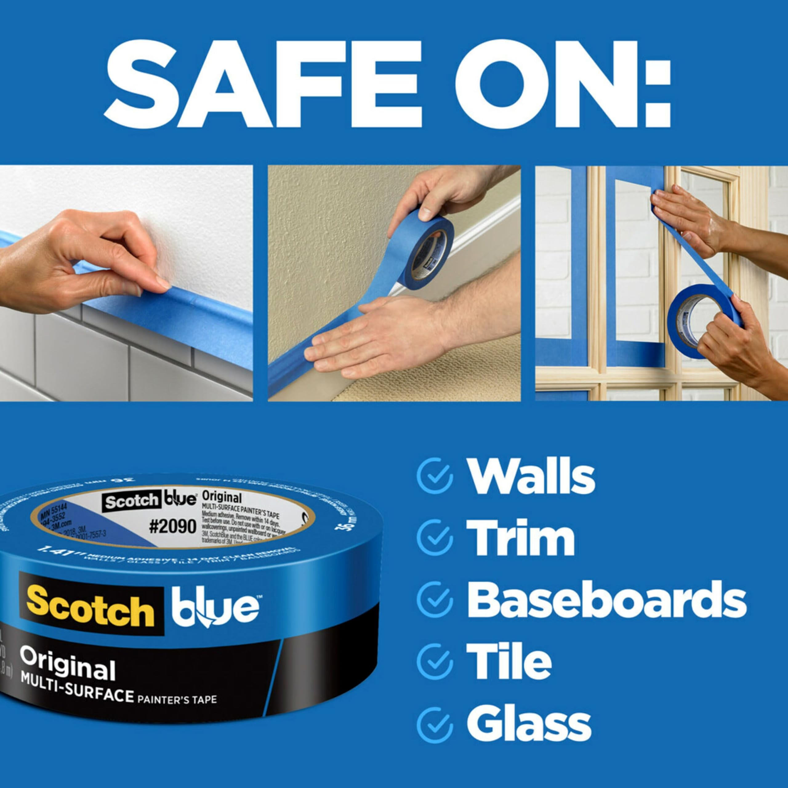 ScotchBlue applied to tile and glass showing moisture resistance benefit