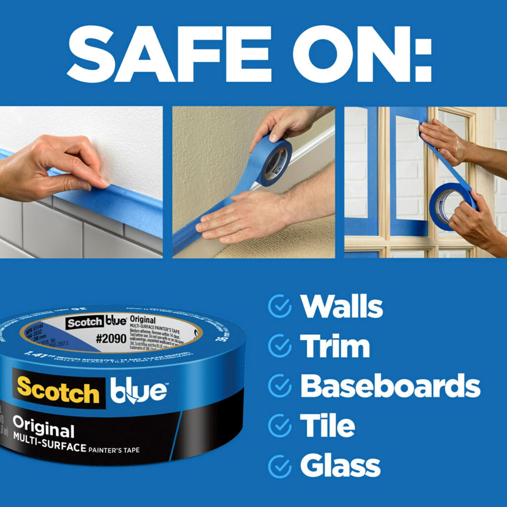 ScotchBlue applied to tile and glass showing moisture resistance benefit