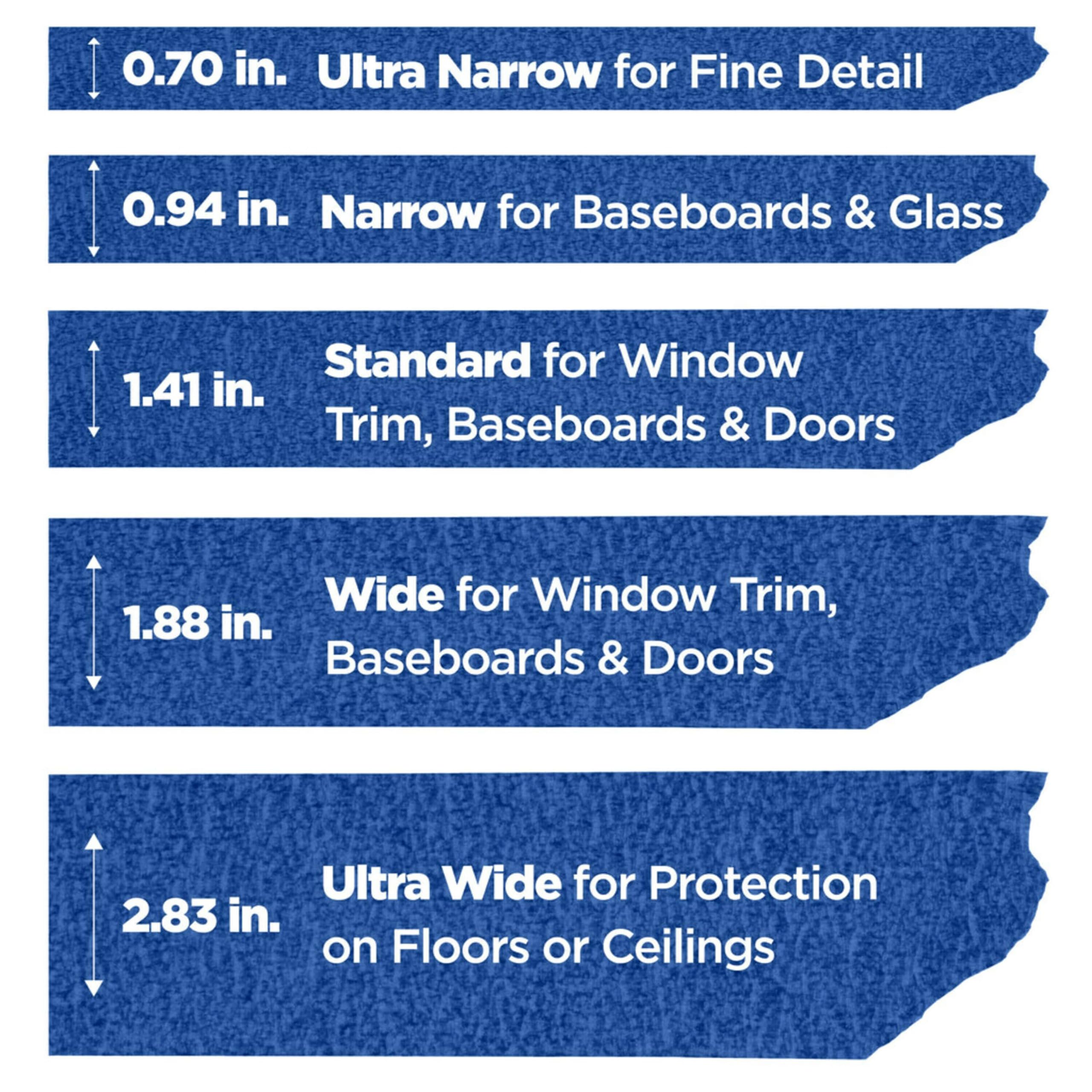 ScotchBlue tape textured adhesive back visible to highlight secure sticking