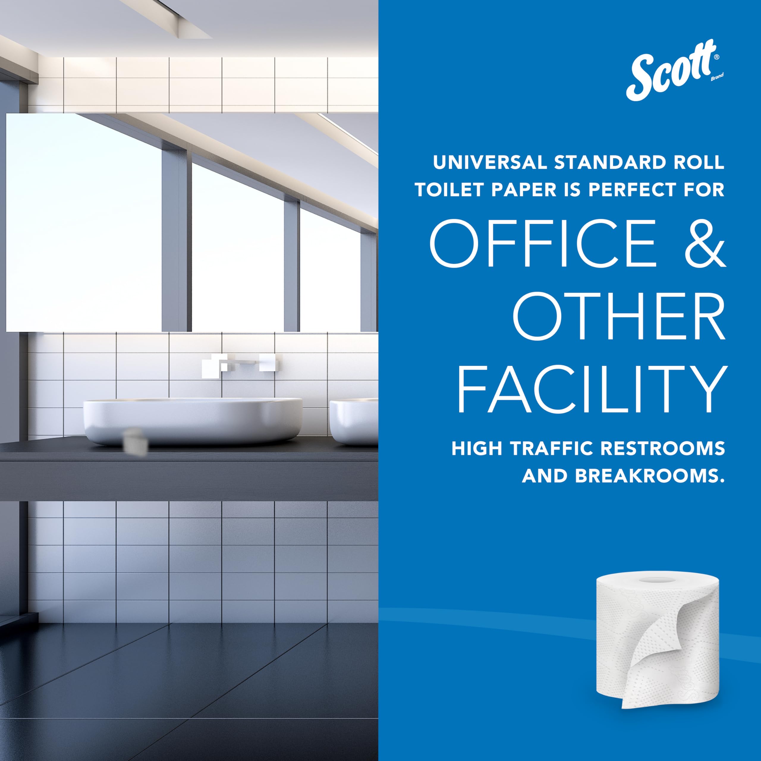 Scott Professional open case showing protected individually wrapped rolls benefit