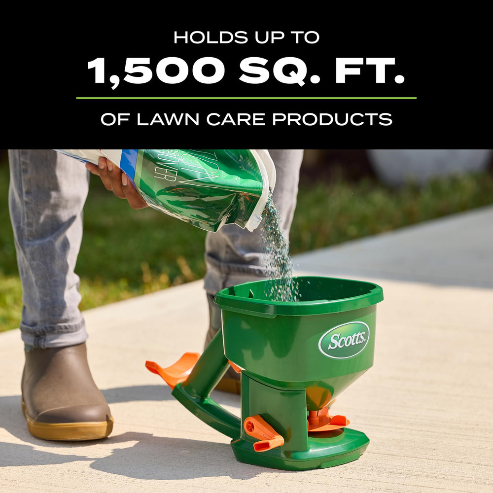 Scotts Whirl spreading seed on lawn demonstrating precise coverage benefit